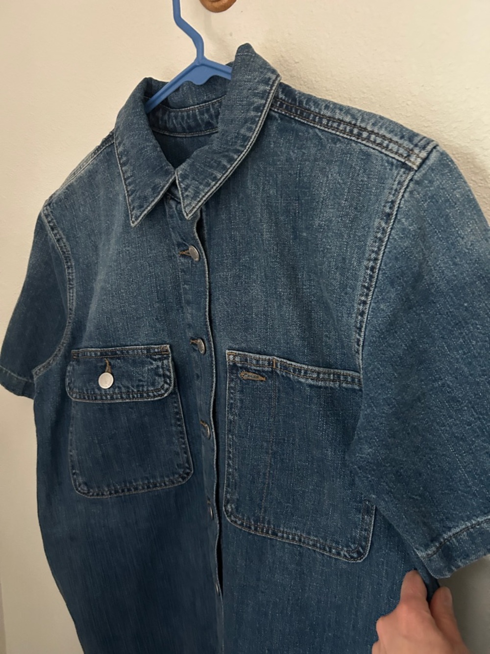 Universal Thread Women's Short Sleeve Mini Shirtdress Denim Dress Small - Picture 5 of 10